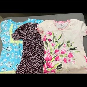 3 piece bundle of Koi scrub tops